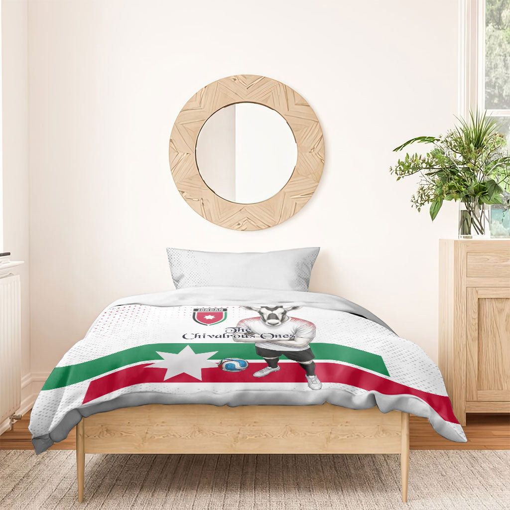Jordan Football Bedding Set The Chivalrous Ones Oryx Mascot Patriotic Halftone Dot