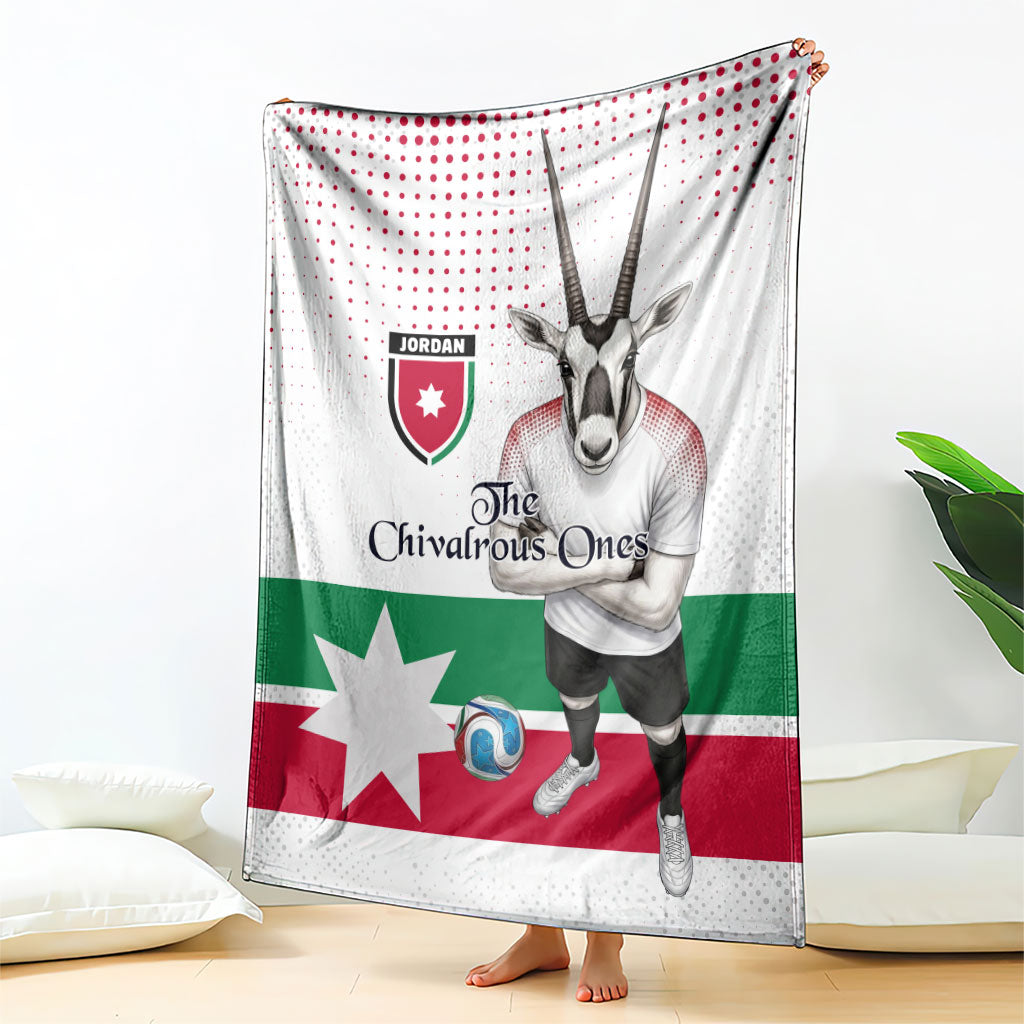 Jordan Football Blanket The Chivalrous Ones Oryx Mascot Patriotic Halftone Dot