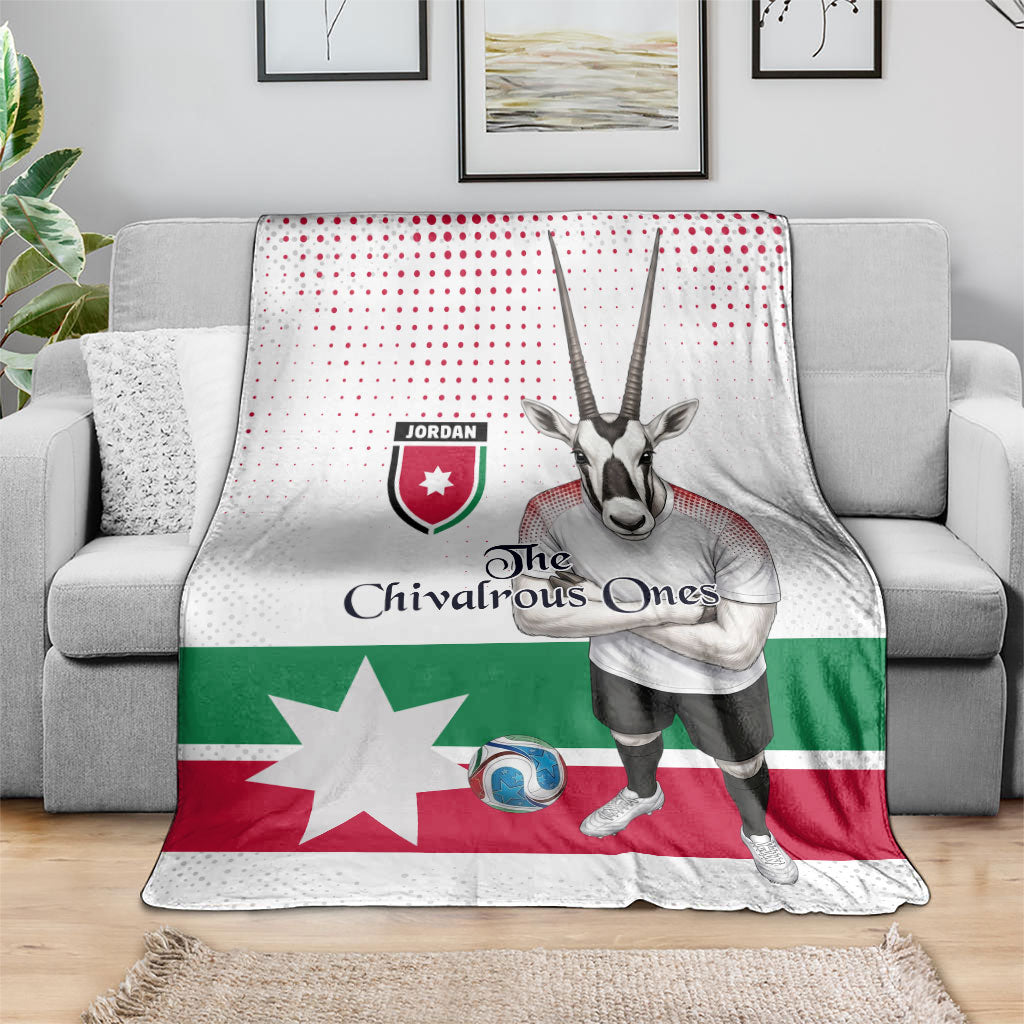 Jordan Football Blanket The Chivalrous Ones Oryx Mascot Patriotic Halftone Dot