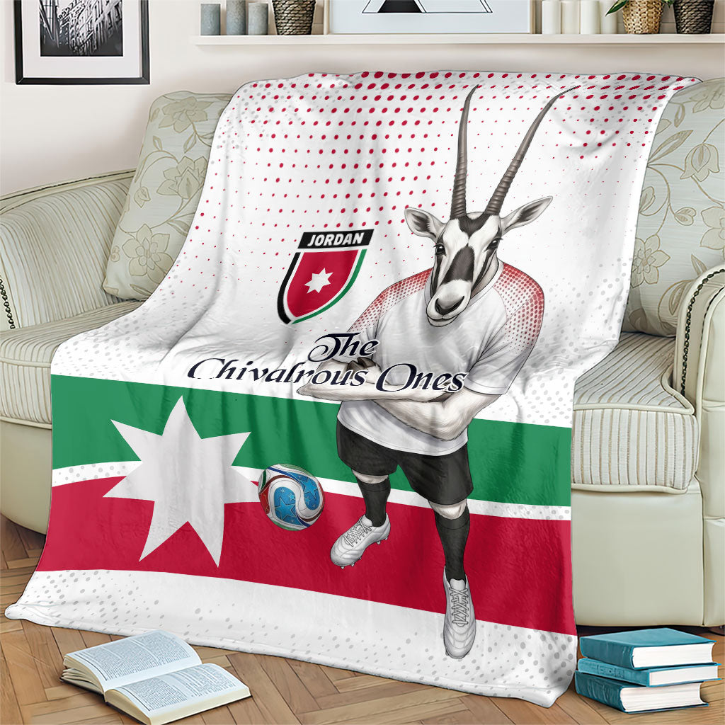 Jordan Football Blanket The Chivalrous Ones Oryx Mascot Patriotic Halftone Dot