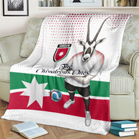 Jordan Football Blanket The Chivalrous Ones Oryx Mascot Patriotic Halftone Dot