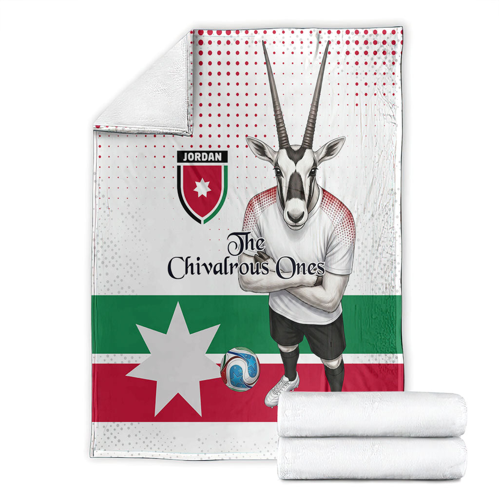 Jordan Football Blanket The Chivalrous Ones Oryx Mascot Patriotic Halftone Dot