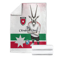 Jordan Football Blanket The Chivalrous Ones Oryx Mascot Patriotic Halftone Dot