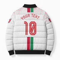 Personalized Jordan Football Bomber Puffer Jacket The Chivalrous Ones Oryx Mascot Patriotic Halftone Dot
