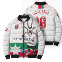 Personalized Jordan Football Bomber Puffer Jacket The Chivalrous Ones Oryx Mascot Patriotic Halftone Dot
