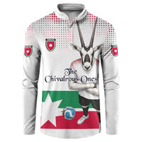 Personalized Jordan Football Button Sweatshirt The Chivalrous Ones Oryx Mascot Patriotic Halftone Dot