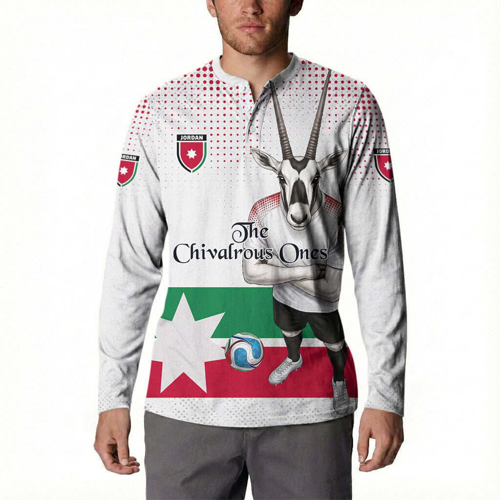 Personalized Jordan Football Button Sweatshirt The Chivalrous Ones Oryx Mascot Patriotic Halftone Dot