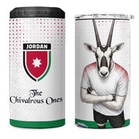 Jordan Football 4 in 1 Can Cooler Tumbler The Chivalrous Ones Oryx Mascot Patriotic Halftone Dot