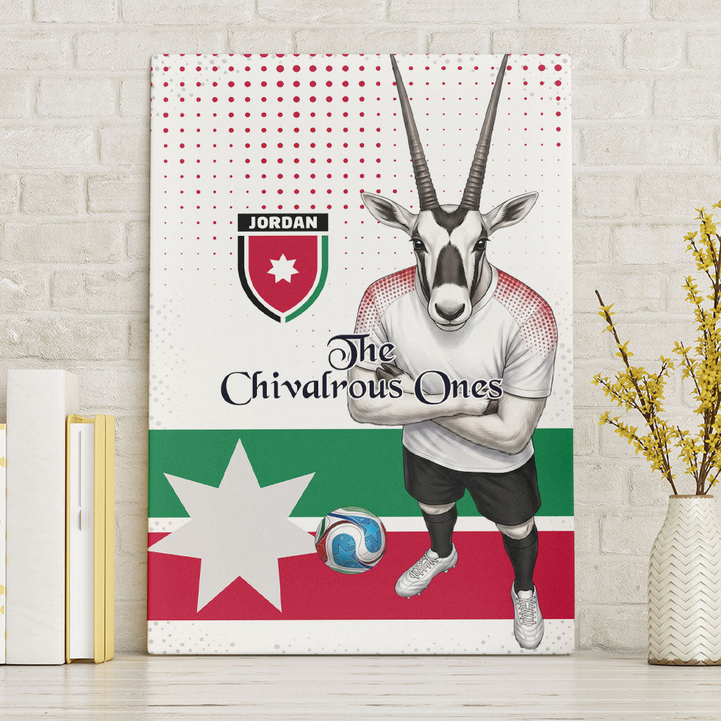 Jordan Football Canvas Wall Art The Chivalrous Ones Oryx Mascot Patriotic Halftone Dot