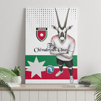 Jordan Football Canvas Wall Art The Chivalrous Ones Oryx Mascot Patriotic Halftone Dot