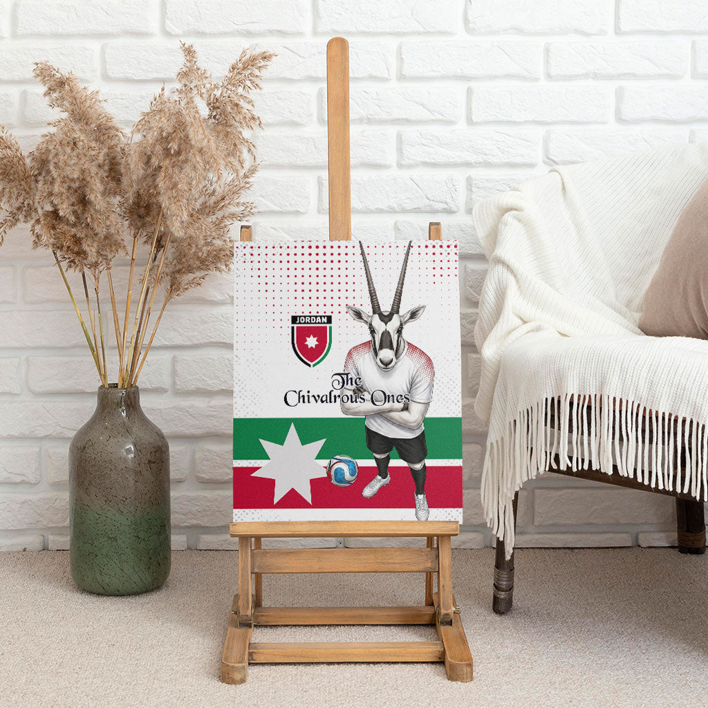 Jordan Football Canvas Wall Art The Chivalrous Ones Oryx Mascot Patriotic Halftone Dot