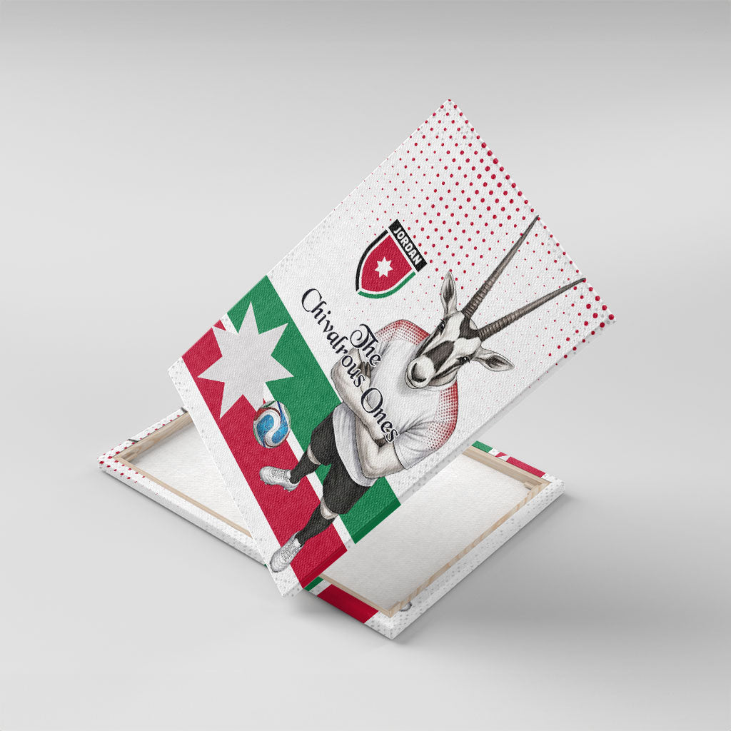 Jordan Football Canvas Wall Art The Chivalrous Ones Oryx Mascot Patriotic Halftone Dot
