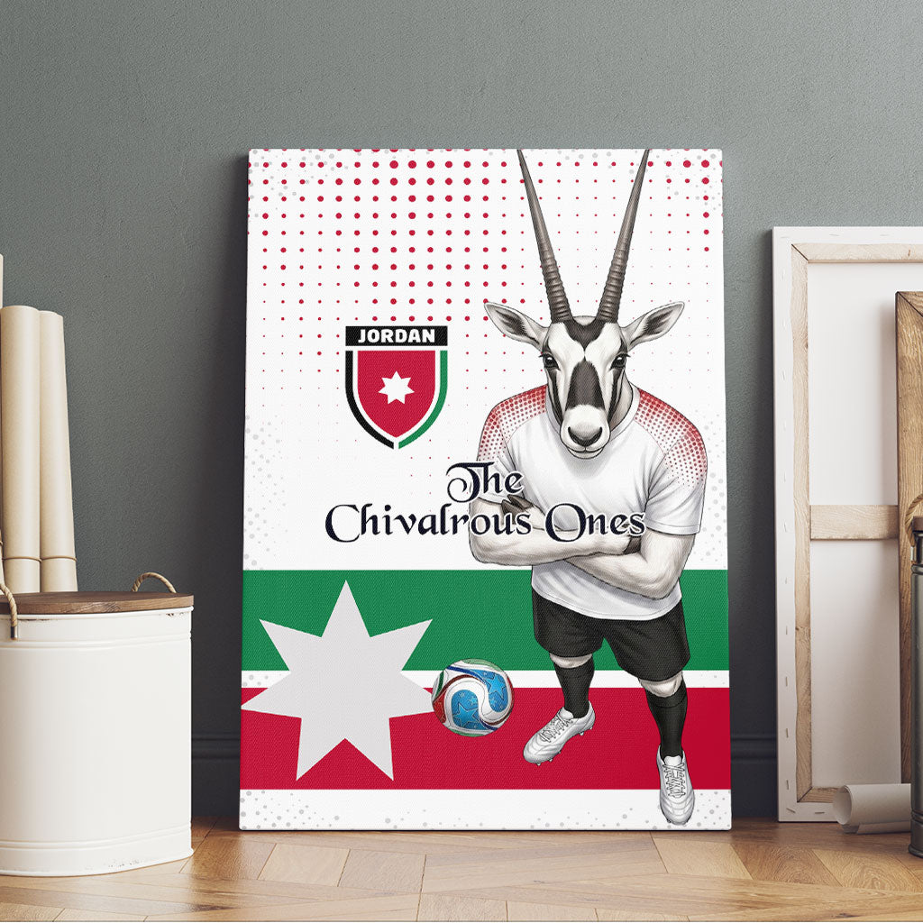 Jordan Football Canvas Wall Art The Chivalrous Ones Oryx Mascot Patriotic Halftone Dot
