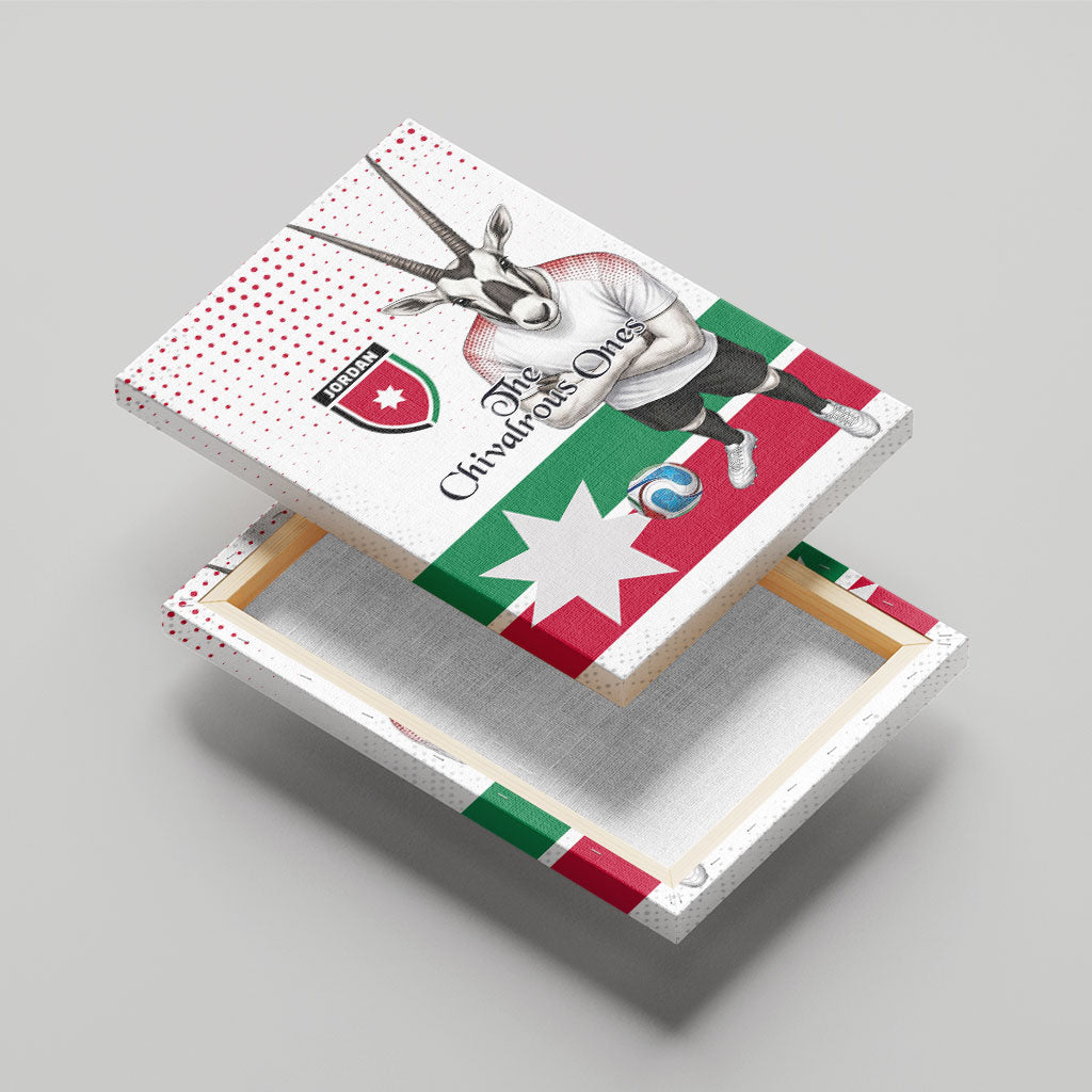 Jordan Football Canvas Wall Art The Chivalrous Ones Oryx Mascot Patriotic Halftone Dot