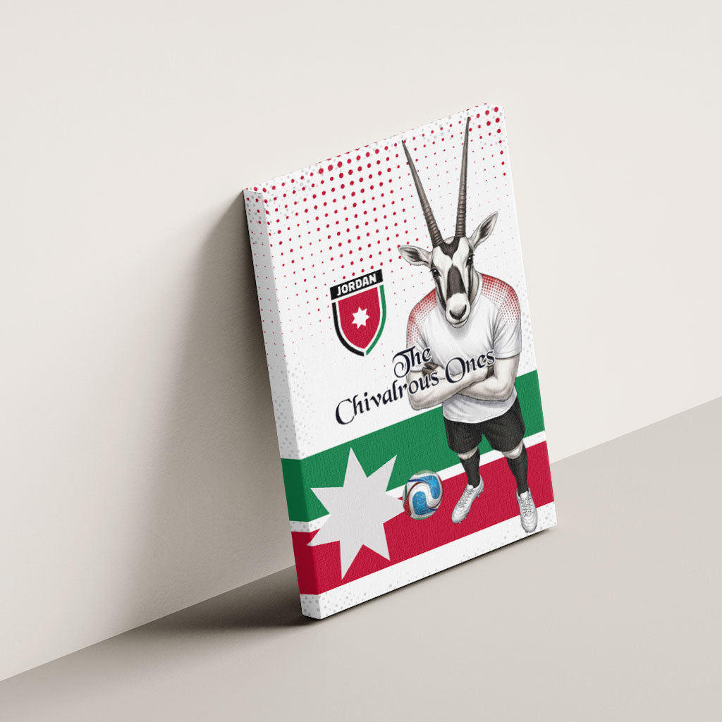 Jordan Football Canvas Wall Art The Chivalrous Ones Oryx Mascot Patriotic Halftone Dot
