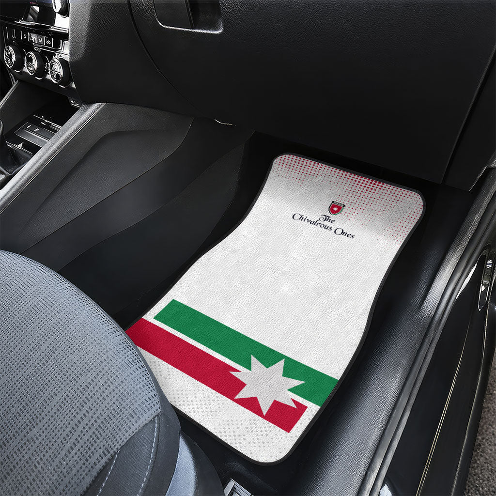 Jordan Football Car Mats The Chivalrous Ones Oryx Mascot Patriotic Halftone Dot