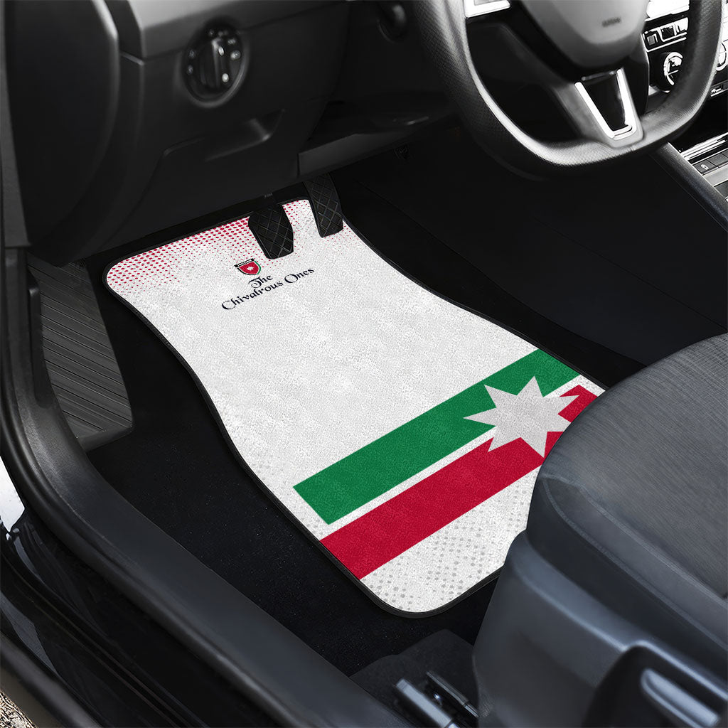 Jordan Football Car Mats The Chivalrous Ones Oryx Mascot Patriotic Halftone Dot