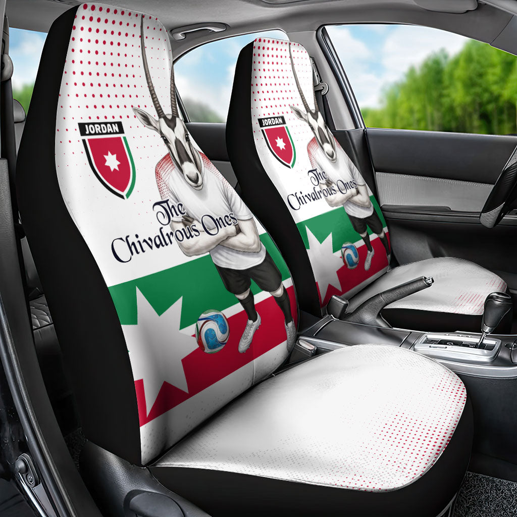 Jordan Football Car Seat Cover The Chivalrous Ones Oryx Mascot Patriotic Halftone Dot