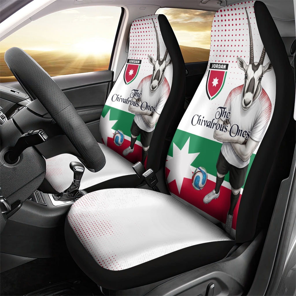 Jordan Football Car Seat Cover The Chivalrous Ones Oryx Mascot Patriotic Halftone Dot