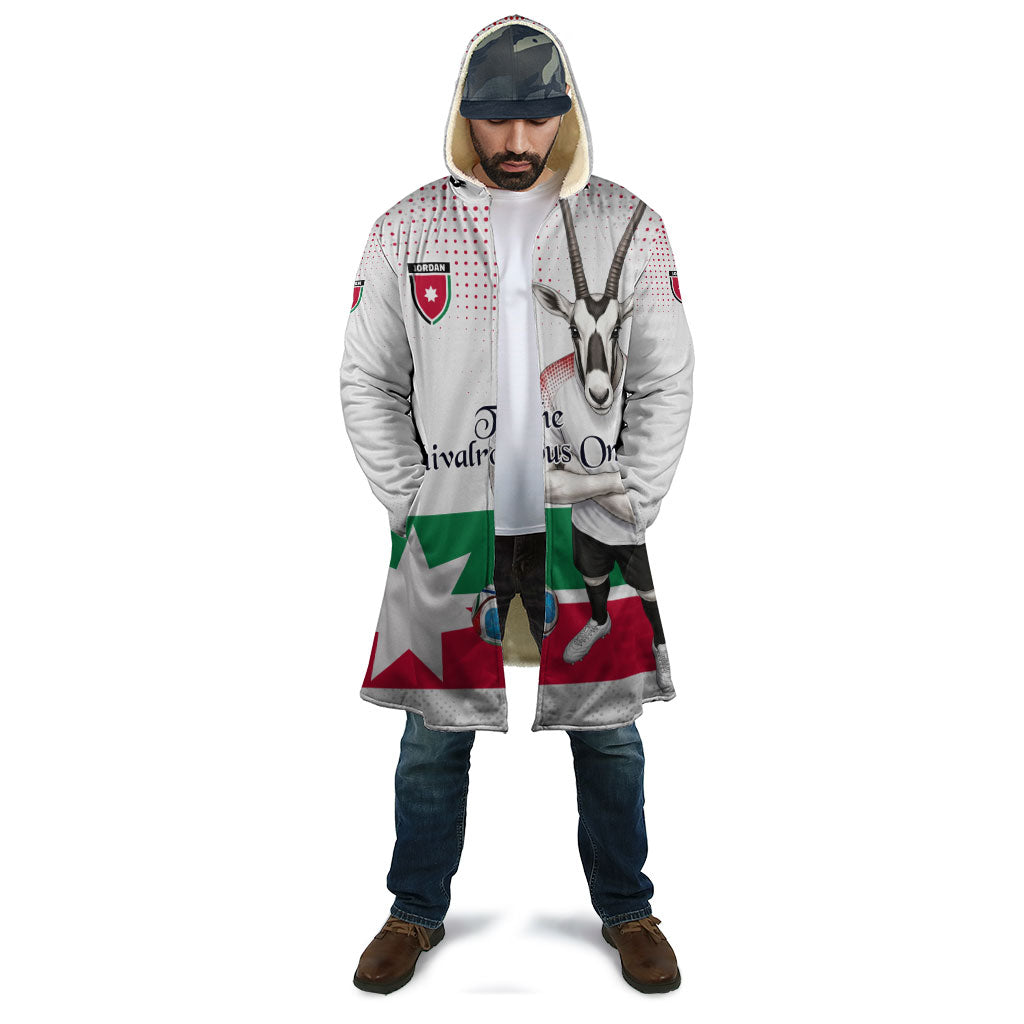 Personalized Jordan Football Cloak The Chivalrous Ones Oryx Mascot Patriotic Halftone Dot