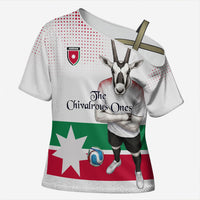 Personalized Jordan Football Cross Shoulder Shirt The Chivalrous Ones Oryx Mascot Patriotic Halftone Dot