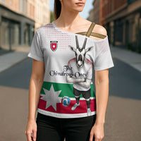 Personalized Jordan Football Cross Shoulder Shirt The Chivalrous Ones Oryx Mascot Patriotic Halftone Dot