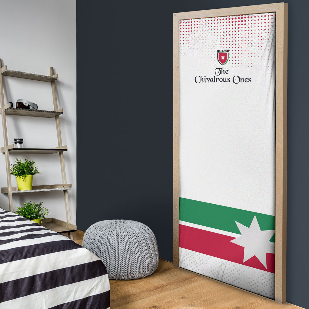 Jordan Football Door Cover The Chivalrous Ones Oryx Mascot Patriotic Halftone Dot