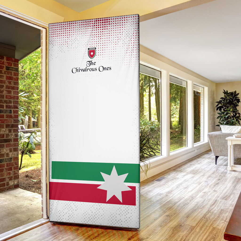 Jordan Football Door Cover The Chivalrous Ones Oryx Mascot Patriotic Halftone Dot