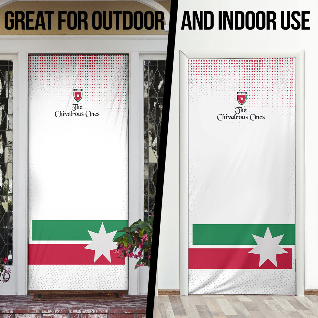 Jordan Football Door Cover The Chivalrous Ones Oryx Mascot Patriotic Halftone Dot