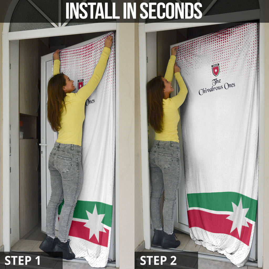 Jordan Football Door Cover The Chivalrous Ones Oryx Mascot Patriotic Halftone Dot