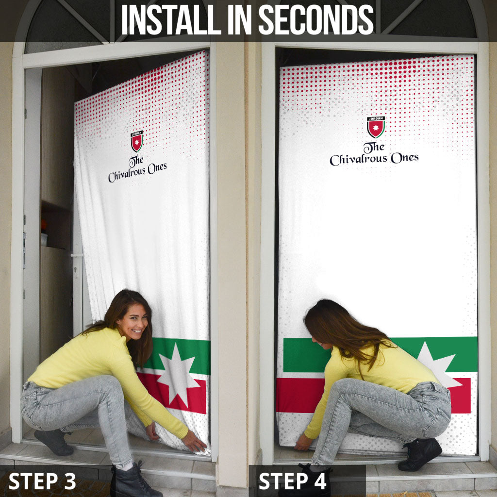 Jordan Football Door Cover The Chivalrous Ones Oryx Mascot Patriotic Halftone Dot