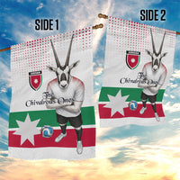 Jordan Football Garden Flag The Chivalrous Ones Oryx Mascot Patriotic Halftone Dot