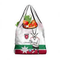 Jordan Football Grocery Bag The Chivalrous Ones Oryx Mascot Patriotic Halftone Dot