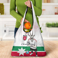 Jordan Football Grocery Bag The Chivalrous Ones Oryx Mascot Patriotic Halftone Dot
