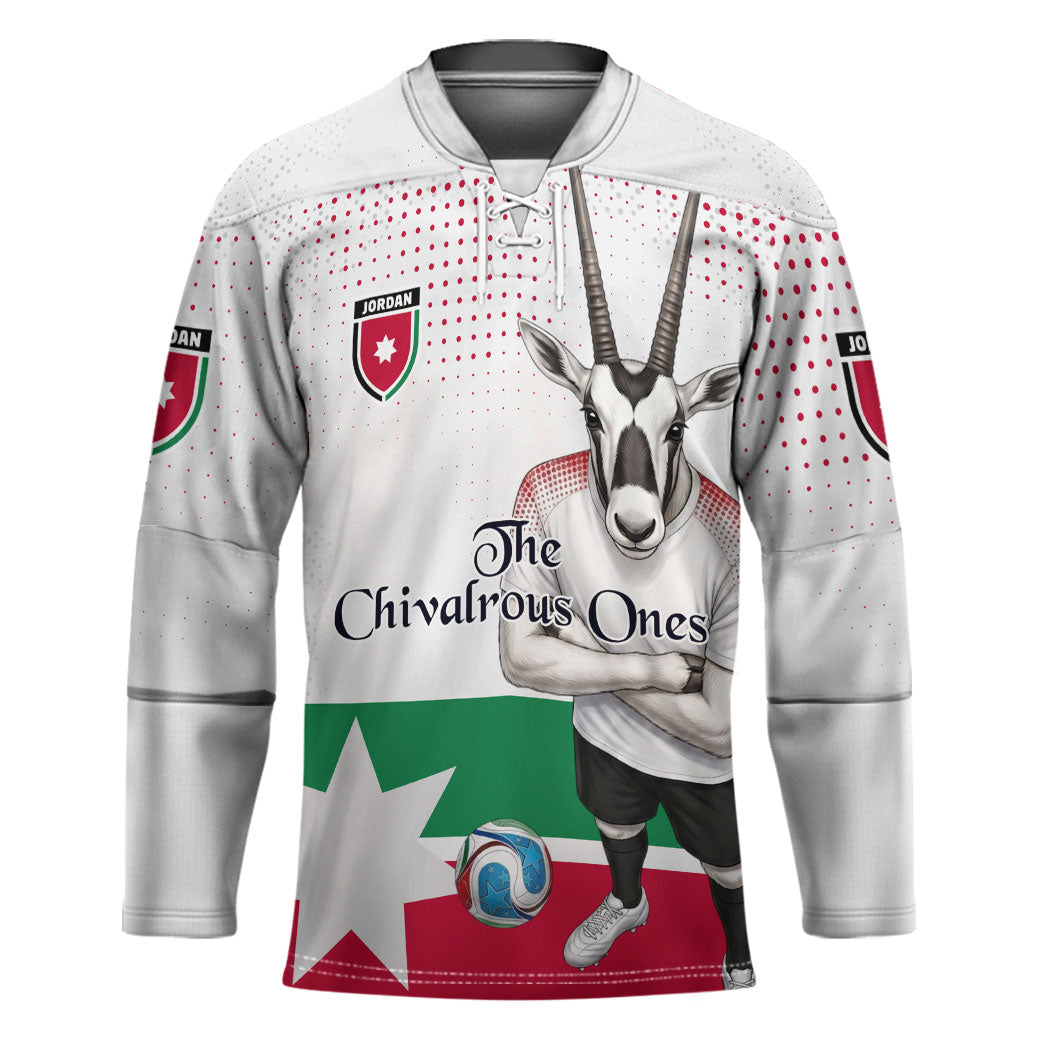 Personalized Jordan Football Hockey Jersey The Chivalrous Ones Oryx Mascot Patriotic Halftone Dot