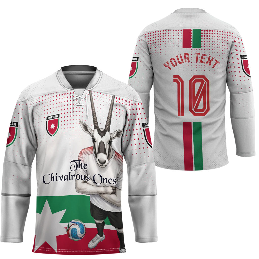 Personalized Jordan Football Hockey Jersey The Chivalrous Ones Oryx Mascot Patriotic Halftone Dot