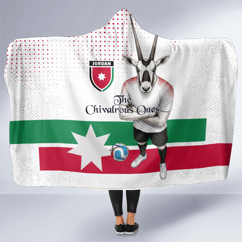 Jordan Football Hooded Blanket The Chivalrous Ones Oryx Mascot Patriotic Halftone Dot
