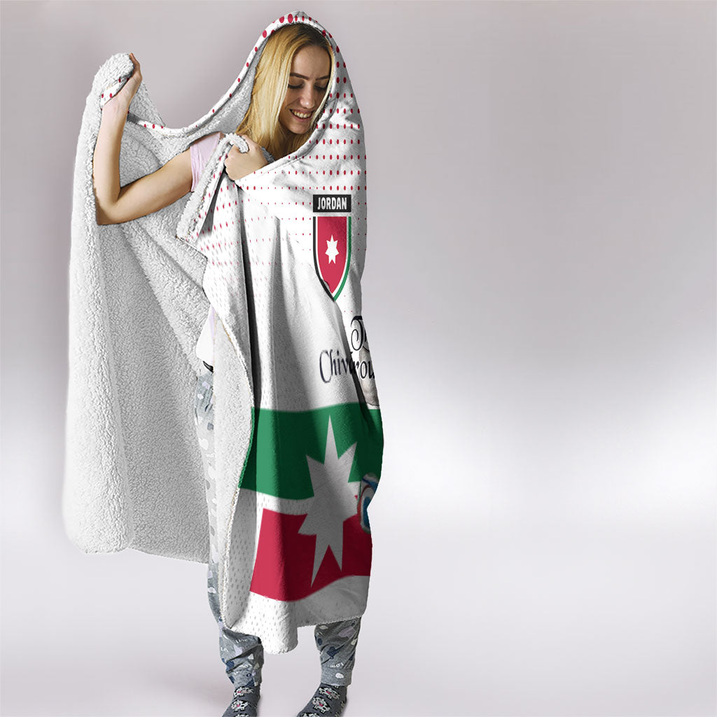 Jordan Football Hooded Blanket The Chivalrous Ones Oryx Mascot Patriotic Halftone Dot