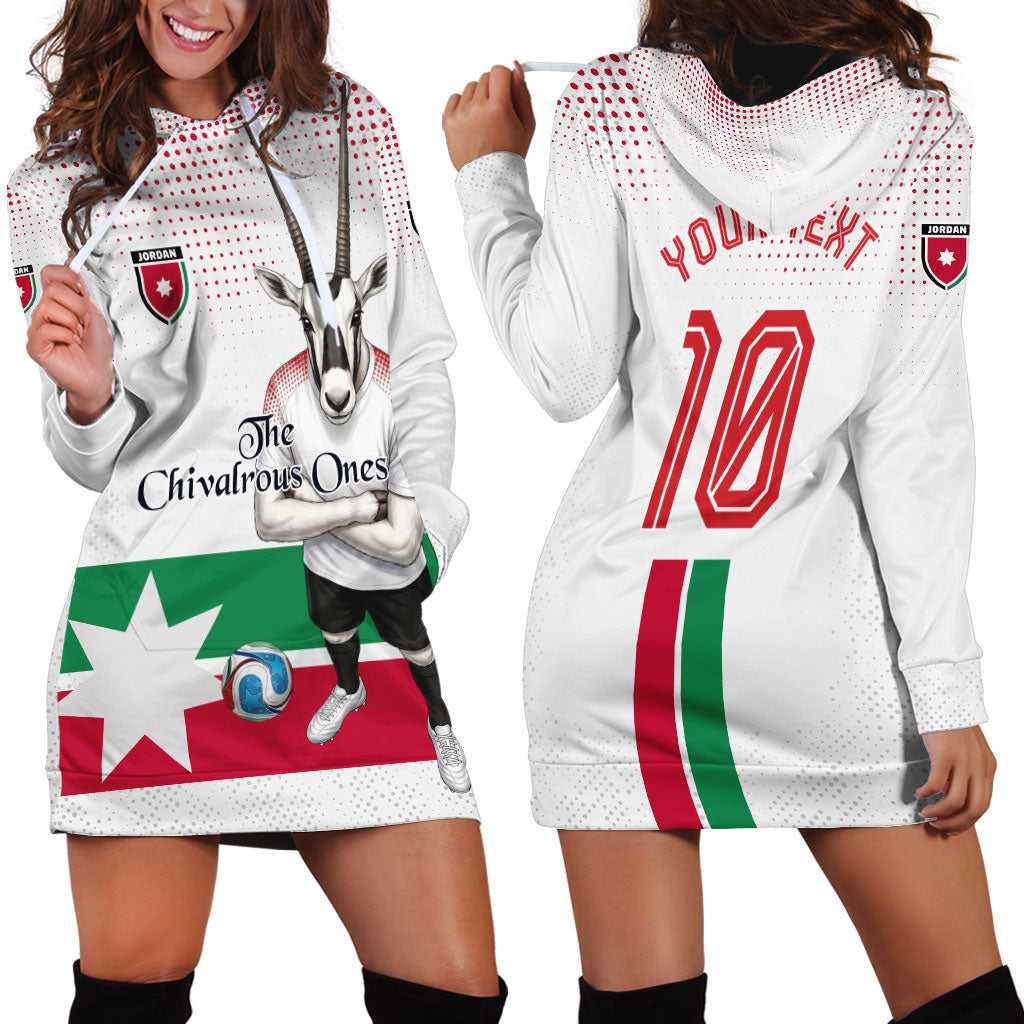 Personalized Jordan Football Hoodie Dress The Chivalrous Ones Oryx Mascot Patriotic Halftone Dot