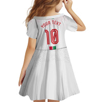 Personalized Jordan Football Kid Short Sleeve Dress The Chivalrous Ones Oryx Mascot Patriotic Halftone Dot