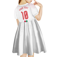 Personalized Jordan Football Kid Short Sleeve Dress The Chivalrous Ones Oryx Mascot Patriotic Halftone Dot