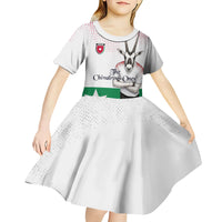 Personalized Jordan Football Kid Short Sleeve Dress The Chivalrous Ones Oryx Mascot Patriotic Halftone Dot