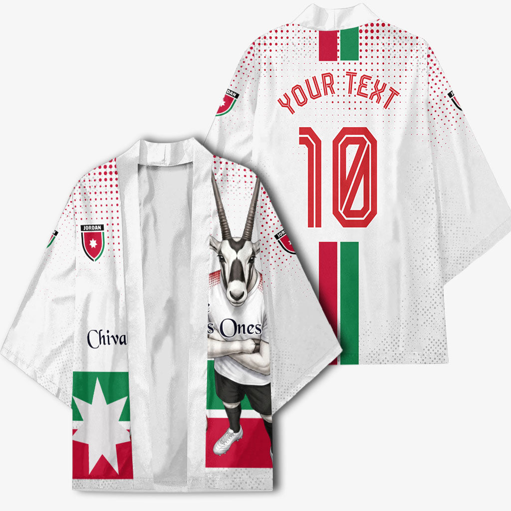 Personalized Jordan Football Kimono The Chivalrous Ones Oryx Mascot Patriotic Halftone Dot