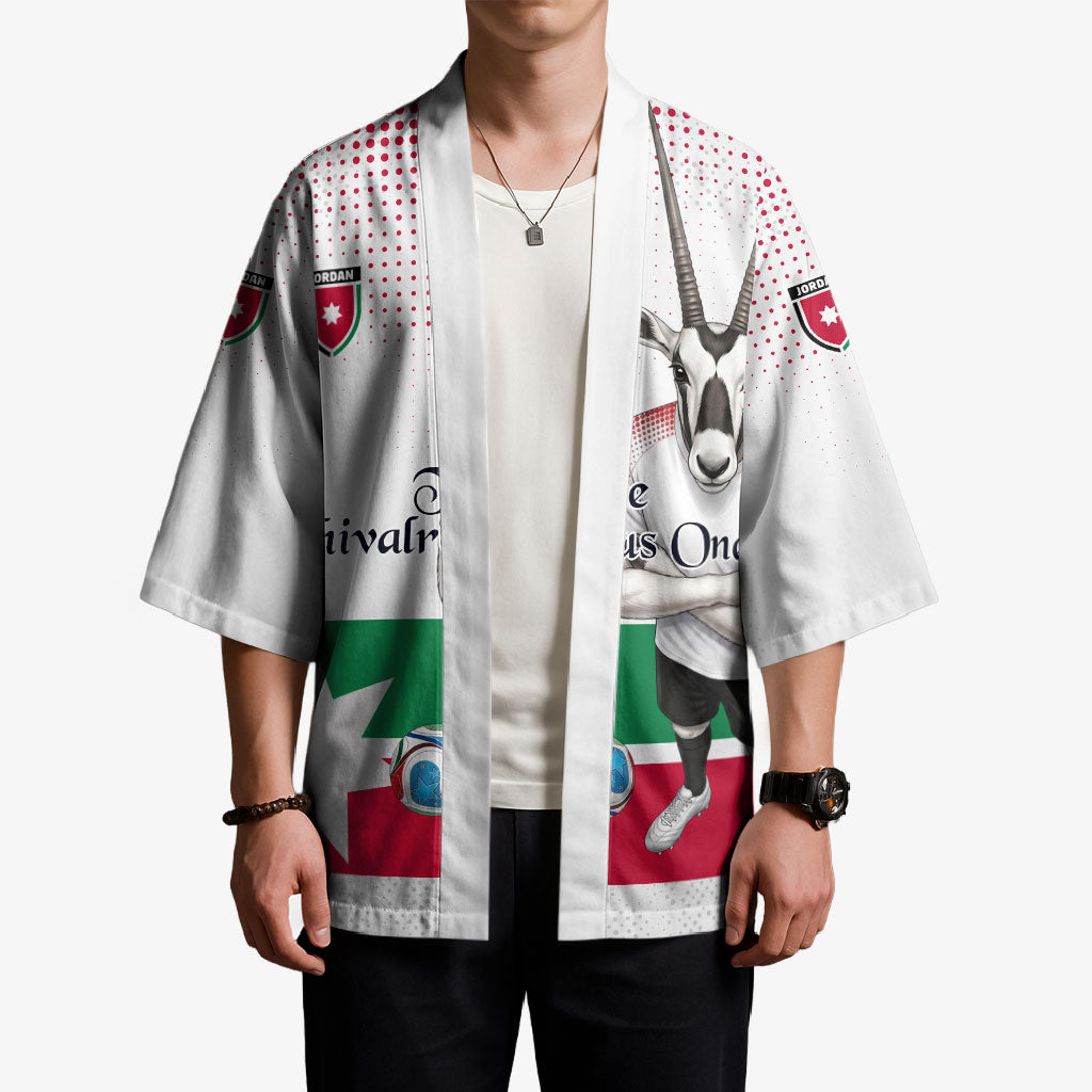 Personalized Jordan Football Kimono The Chivalrous Ones Oryx Mascot Patriotic Halftone Dot