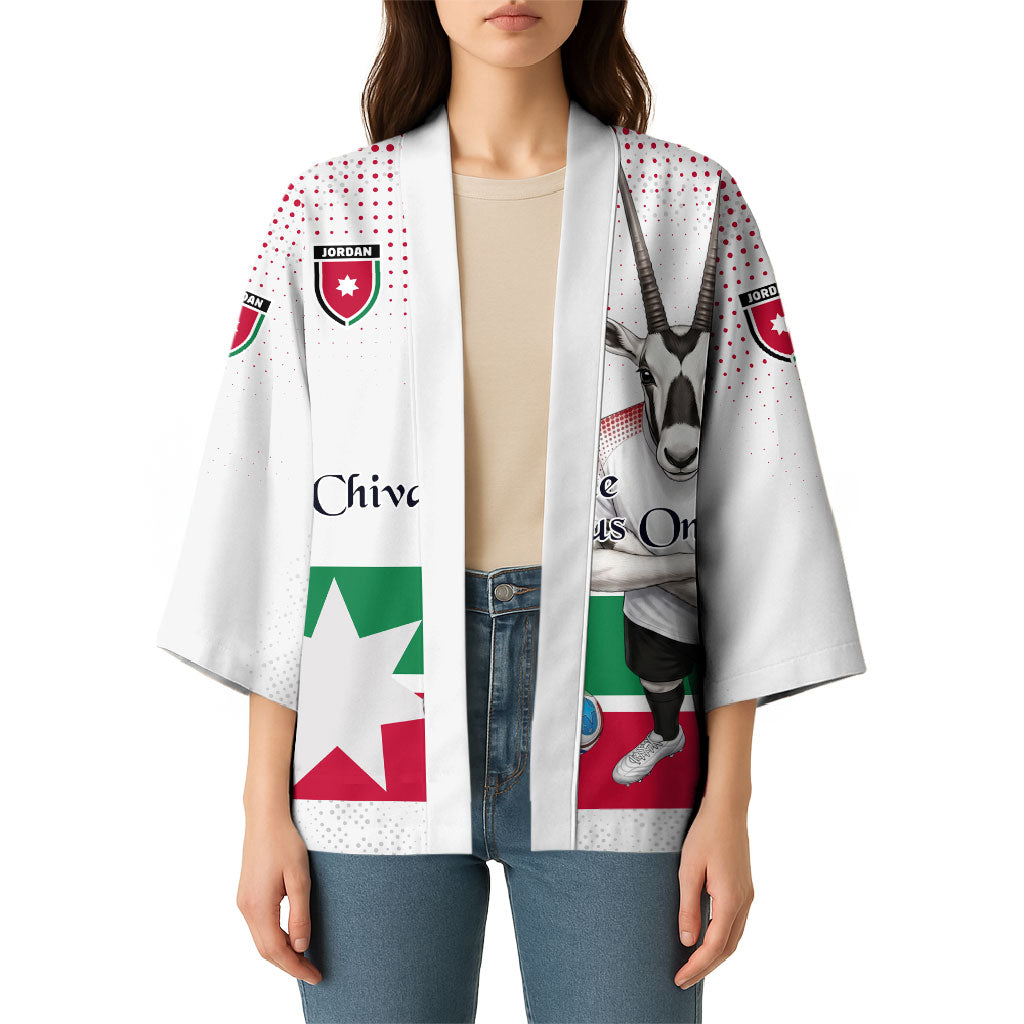 Personalized Jordan Football Kimono The Chivalrous Ones Oryx Mascot Patriotic Halftone Dot