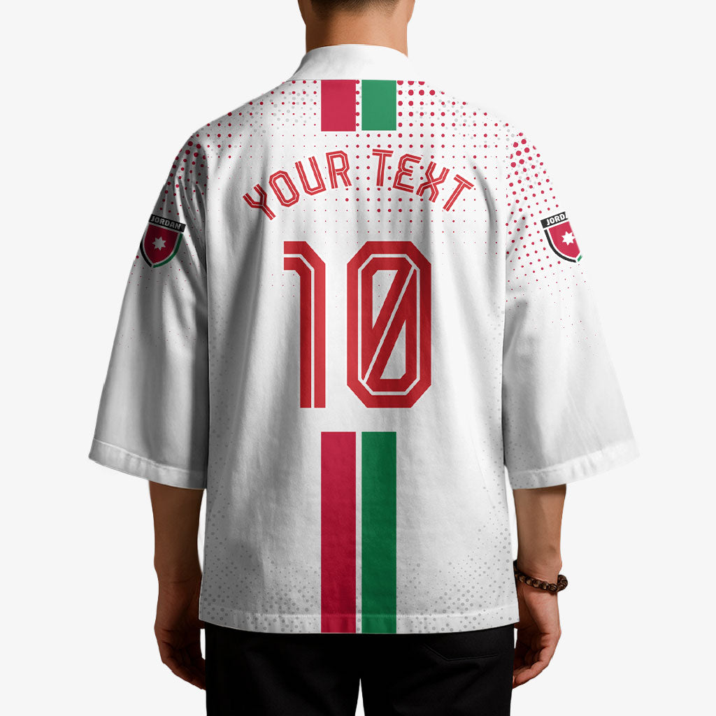 Personalized Jordan Football Kimono The Chivalrous Ones Oryx Mascot Patriotic Halftone Dot