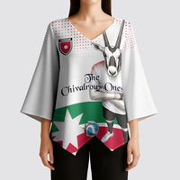 Personalized Jordan Football Kimono Sleeve Blouse The Chivalrous Ones Oryx Mascot Patriotic Halftone Dot