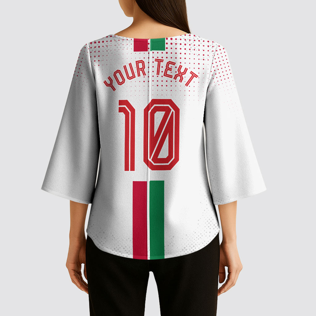 Personalized Jordan Football Kimono Sleeve Blouse The Chivalrous Ones Oryx Mascot Patriotic Halftone Dot