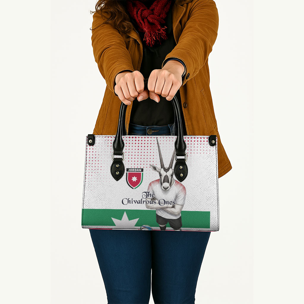 Jordan Football Leather Bag The Chivalrous Ones Oryx Mascot Patriotic Halftone Dot