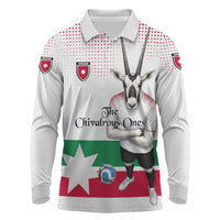 Personalized Jordan Football Long Sleeve Polo Shirt The Chivalrous Ones Oryx Mascot Patriotic Halftone Dot